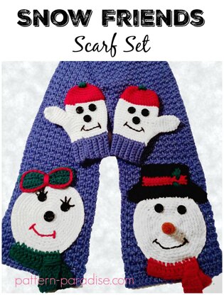 Snow-Friends Scarf & Mittens PDF 12-066