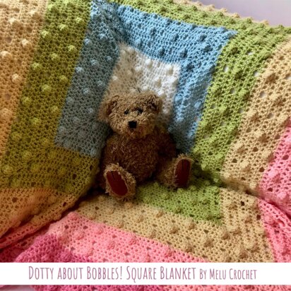 Dotty about Bobbles! Square blanket by Melu Crochet