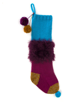 Furry Stocking in Lion Brand Vanna's Choice and Romance - L32163