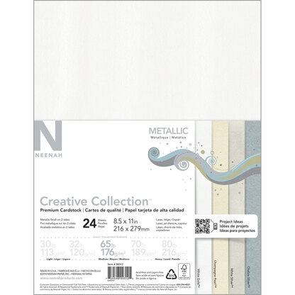 Neenah Paper Neenah Metallic Cardstock 8.5"X11" 24/Pkg - 4 Colors/6 Each
