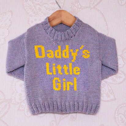 Intarsia - Daddys Little Girl - Childrens Sweater