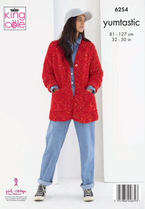 Cardigans Knitted in King Cole Yumtastic - P6254 - Leaflet