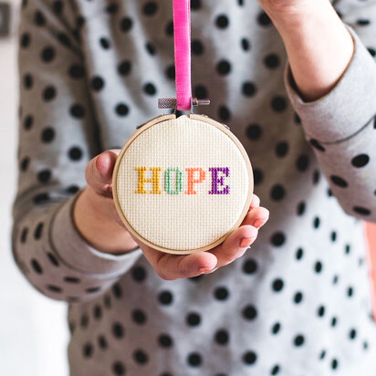 Cotton Clara Hope Cross Stitch Kit - 3in