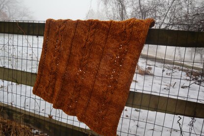 Glazed Pecan Cabled Lap Blanket