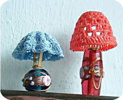 1:12th scale crochet lamp shades