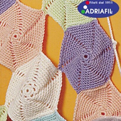 Blanket with Coloured Catherine Wheels in Adriafil Merino - Downloadable PDF