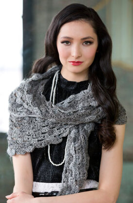 Shades of Grey Scarf in Red Heart Boutique Changes - LW3620 - Downloadable PDF