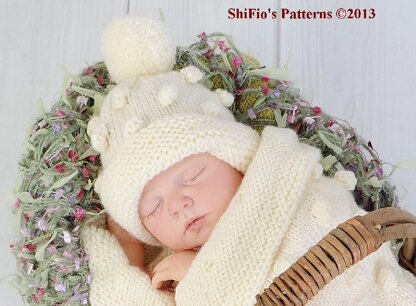 Bobble Cocoon Baby Knitting Pattern #128