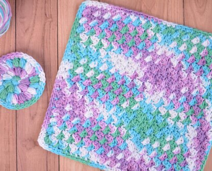 Cotton Grit Stitch Washcloth