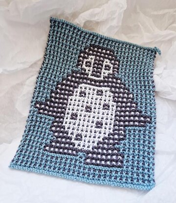 Tap Dancing Penguin Washcloth