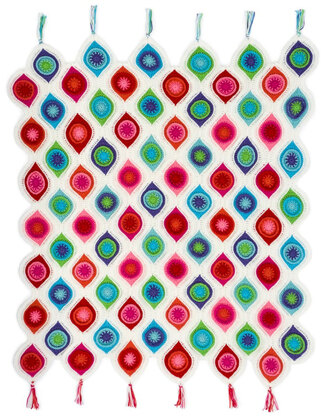 Retro Ornament Throw in Red Heart Super Saver Economy Solids - LW4869 - Downloadable PDF