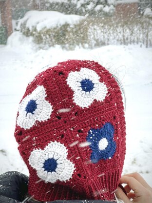 Flower Granny Squares Bonnet