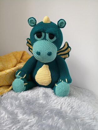 Crochet Amigurumi Snuff the Baby Dragon Crochet pattern by Created by ...