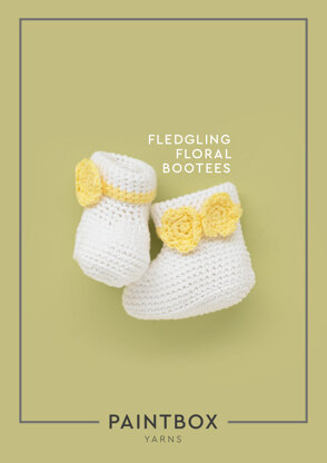 Fledgling Floral Bootees - Free Crochet Pattern For Babies in Paintbox Yarns Cotton DK