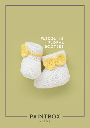 Paintbox Yarns Fledgling Floral Bootees PDF (Free)