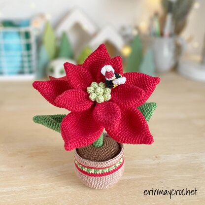 Bumble Blossom Christmas Poinsettia Amigurumi Crochet Pattern