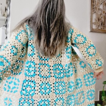 Long cardigan granny square