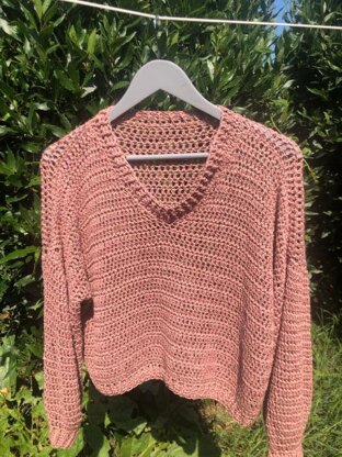 Easy Summer/Autumn Crochet Sweater Pattern, Cropped Crochet Sweater