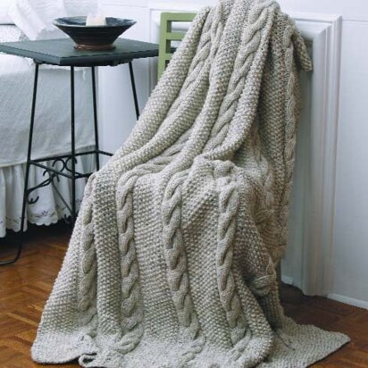 Basketweave Afghan in Lion Brand Wool-Ease Thick & Quick - 90332AD, Knitting Patterns