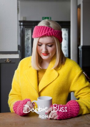 "Annabel Headband & Handwraps" - Headband Knitting Pattern For Women in Debbie Bliss Roma - DBS023