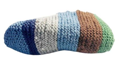Easy Colorful Slippers in Straight Needles Knitting Pattern