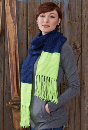 Bold Stripes Scarf in Caron Simply Soft - Downloadable PDF