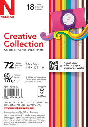 Neenah Paper Neenah Creative Collection Cardstock Pack 4.5"X6.5" 72/Pkg - 18 Bold & Vivid Colors