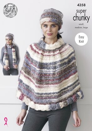 Capes, Hat, Scarf & Wrist Warmers in King Cole Gypsy - 4358 - Downloadable PDF