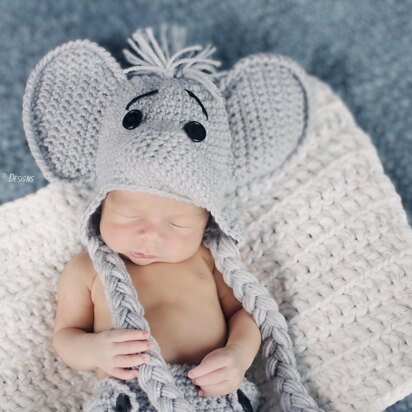 Josefina and Jeffery The Elephants Baby Hat and Diaper Cover