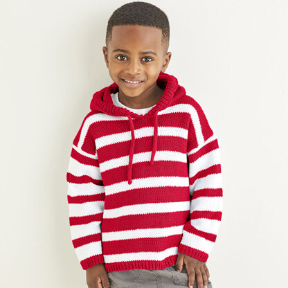 Red and white store striped hoodie