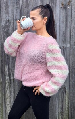 Chunky knit sweater rose cream
