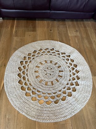 DIY Pattern Crochet Round Rug RibbonXL
