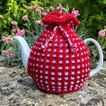 Basket Ribbed 4 Cup Teapot Cosy Knitting Pattern