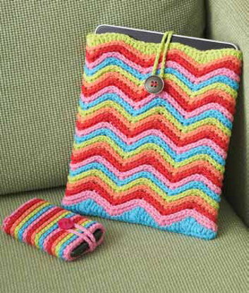 Rainbow Stripes Tablet or Phone Cover in Lily Sugar 'n Cream Solids