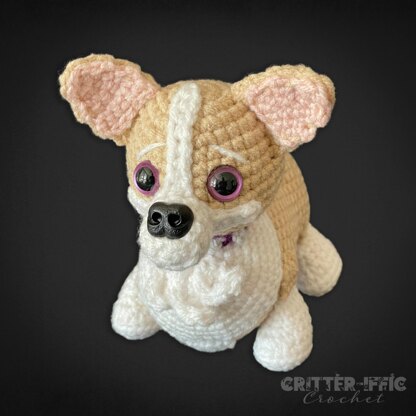 Crowley the Corgi Cerberus Dog Amigurumi