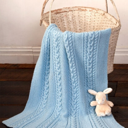 Little Boy Blue Baby Blanket in Caron Simply Soft - Downloadable PDF