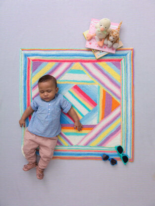 Garter Stitch Baby Afghan in Lion Brand Ice Cream - L60359 - Downloadable PDF