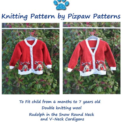Rudolph in the Snow Cardigans - knitting pattern