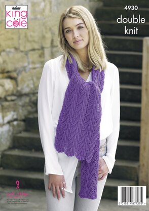 Scarves in King Cole Majestic DK - 4930 - Downloadable PDF