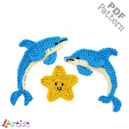 Dolphin + Sea star applique