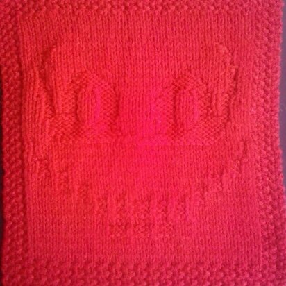 Cheshire Cat Knitted Dishcloth