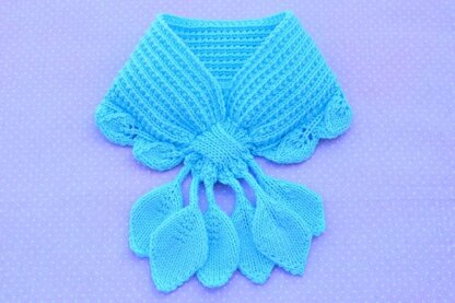 Velvet Scarf ( Leaves / Keyhole / Ascot / Pull-Through / Vintage / Stay On Scarf Knitting Pattern )