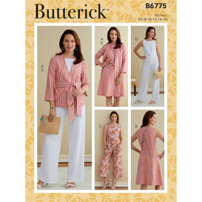 Butterick Jacke, Schärpe, Kleid und Overalls für Damen B6775 - Schnittmuster