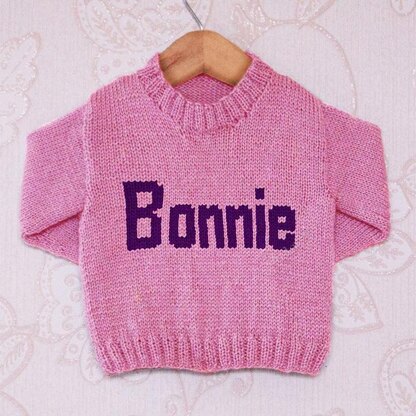 Intarsia - Bonnie Moniker Chart - Childrens Sweater