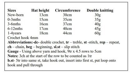 Baby Bobble Hat Crochet Pattern #01