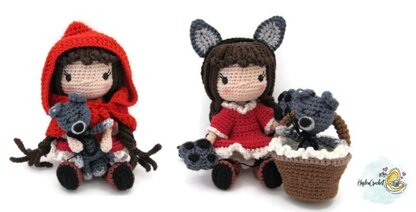 Doll crochet pattern tutorial "Little riding hood"