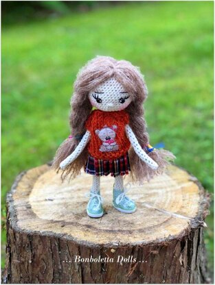 Crochet Doll with braids of yarn