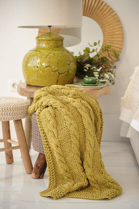 Knitted Plaid in Hoooked RibbonXL - Downloadable PDF