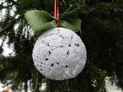 Poinsettia Lace Christmas Ornament