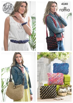 Belt, Bracelet, Bags & Purses in King Cole Raffia - 4340 - Downloadable PDF